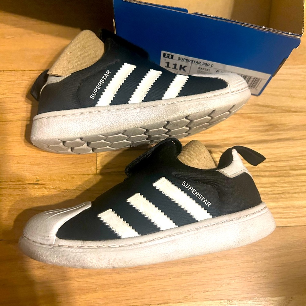 Adidas Kids Superstar Black White Sneakers